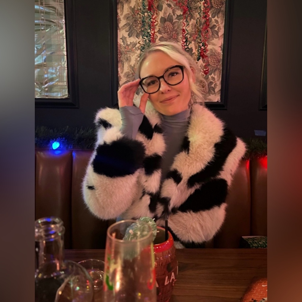 Avec Les Filles faux fur zebra cropped coat - Picture 5 of 16